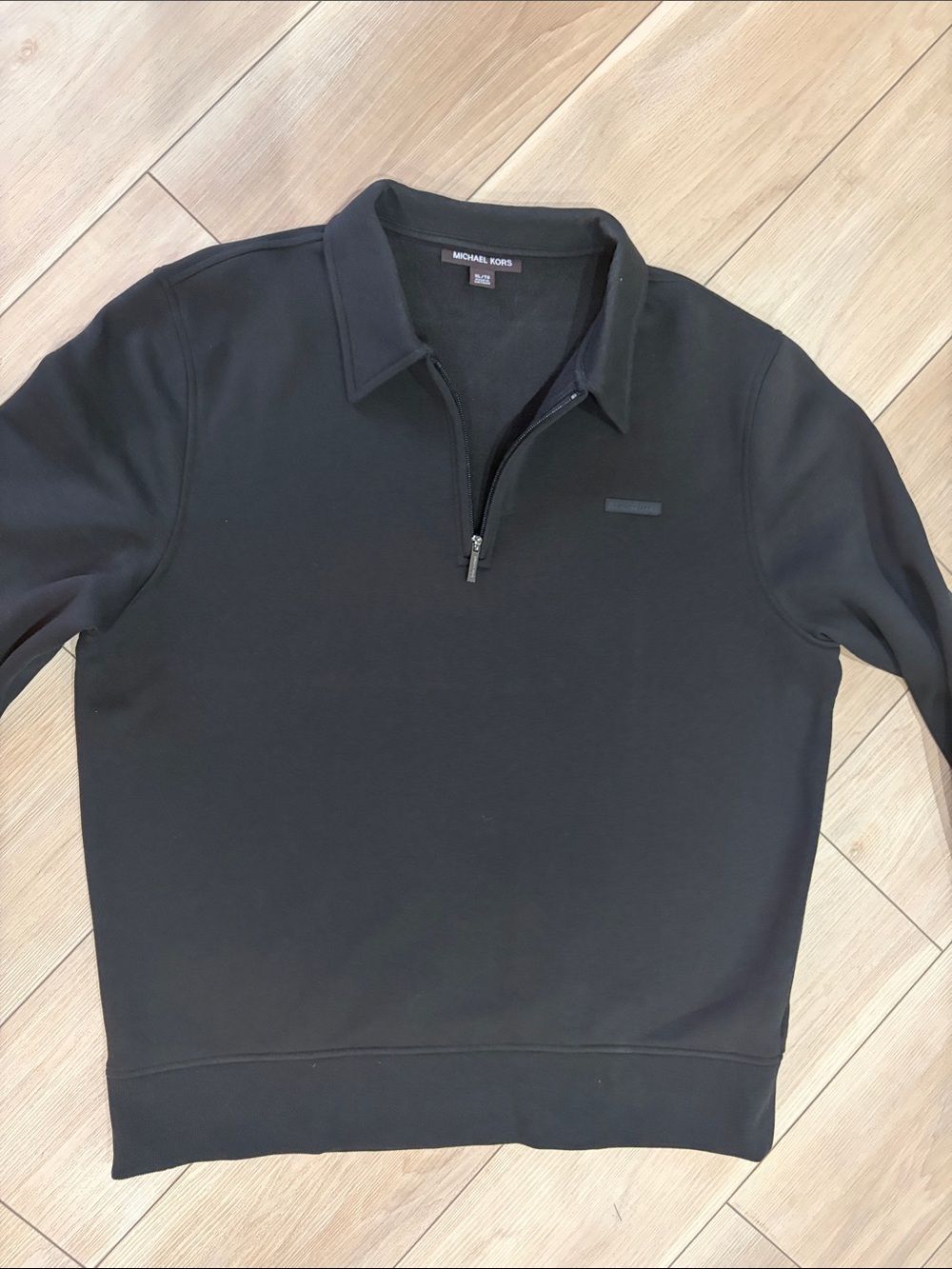 Michael Kors Men's Black Zip Polo Sweater-brand new